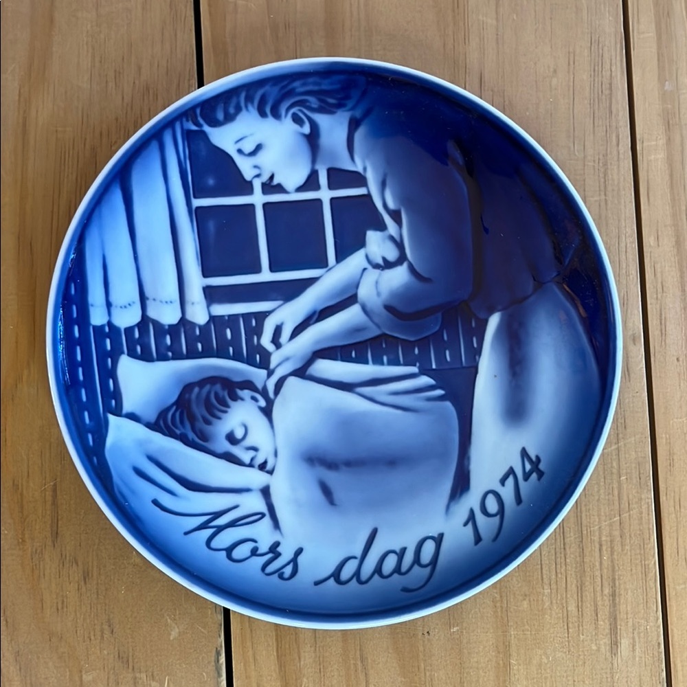 Mothers Day Collector 1974 Plate Sweet Dreams Georg Jensen Denmark Mors Dag 7”